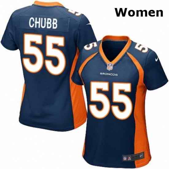 Womens Nike Denver Broncos 55 Bradley Chubb Game Navy Blue Alternate NFL Jersey